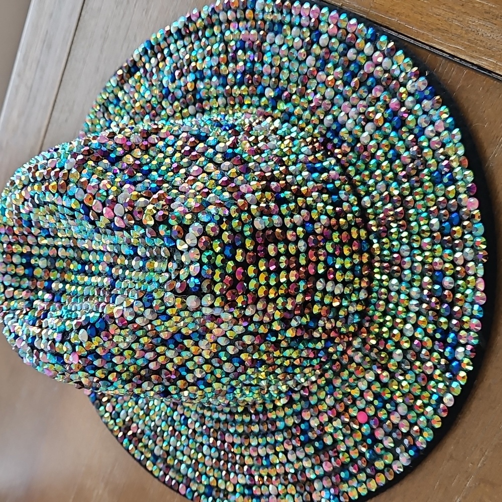 Multicolor Rhinestone Fedora Hat